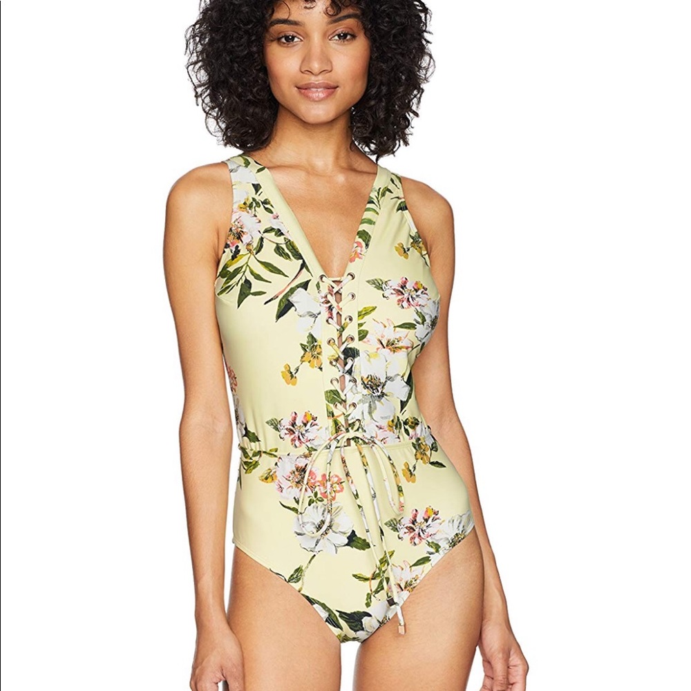 Rachel Rachel Roy Lace Up One Piece Swimsuit